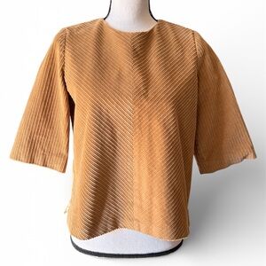 Ann Mashburn Tan Corduroy Women's Top